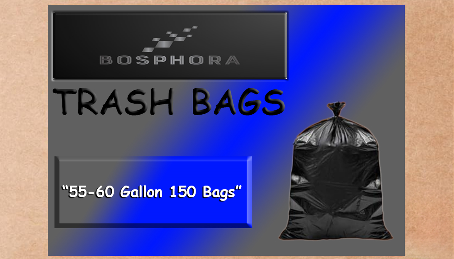 55 Gallon Garbage Bags – 0.95 Mil Thickness, 150 Count