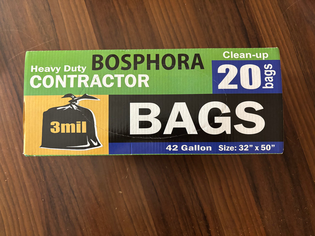 BOSPHORA 3 Mil Thickness Contractor Bags – Heavy Duty, Large Capacity Trash Bags