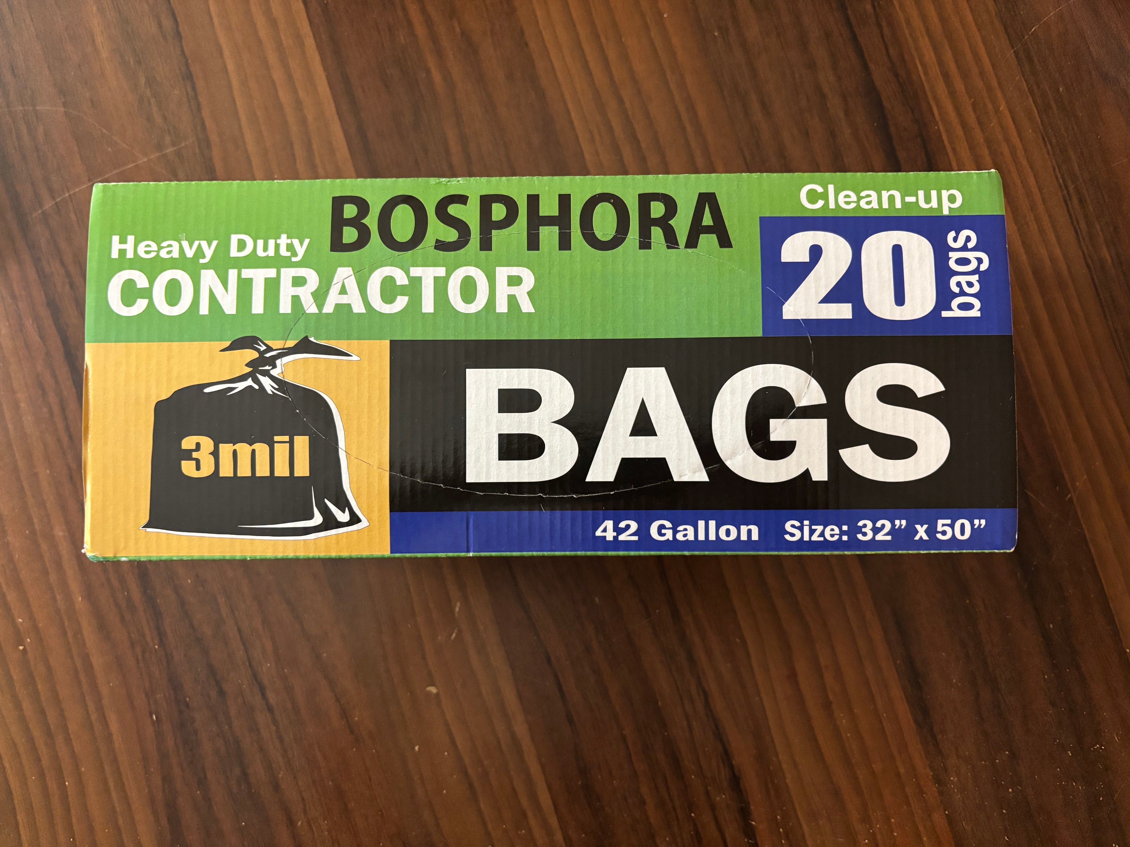 BOSPHORA 3 Mil Thickness Contractor Bags – Heavy Duty, Large Capacity Trash Bags