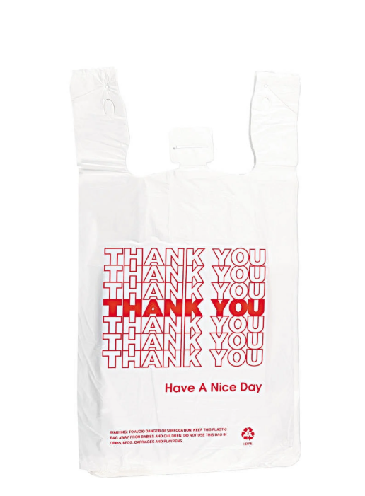 1000 pcs White Plastic Thank You Bags